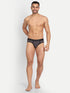 Men's Micro Modal Briefs with Piping Midnight Grey